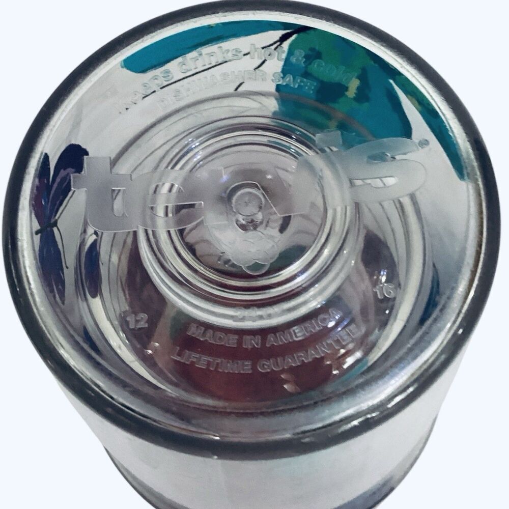 TERVIS Tumbler Purple Butterflies 24oz Dishwasher Safe With Lid Hot Or Cold Cup - Picture 4 of 6